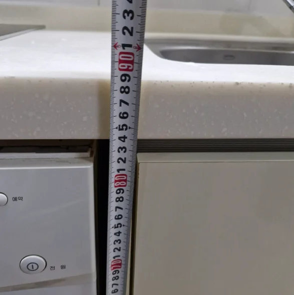 싱크대 상판 높이기 시공 후